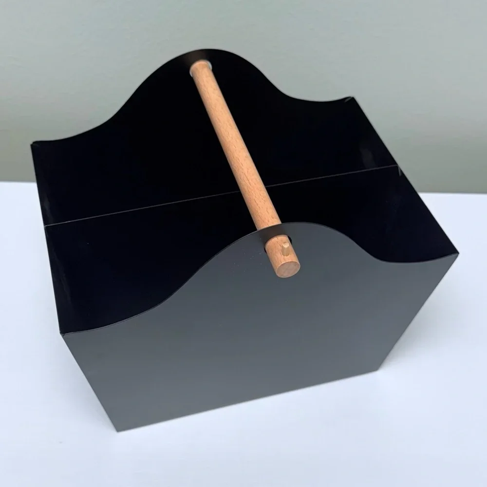 New! Target Bullseye Playground Black Metal Storage Caddy with Wooden Handle